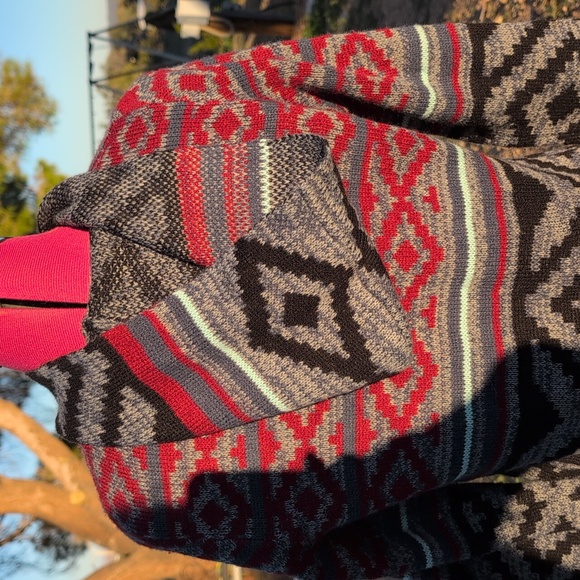 Vintage 80's 90's KEREN HART Knit Long Soft Sweater Duster & Hoodie Hood Sz S - Picture 3 of 9